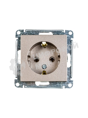 Механизм розетки 1-м СП AtlasDesign с заземл. 16А шампань SchE ATN000543