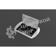 Прямоугольный металлический корпус Wize Pro WRTS-M-4CBOX-S серия M, для модульной системы врезного лючка в стол с убирающейся крышкой для установки до 4 модулей-вставок серии М, серебристый