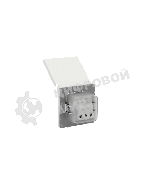 Розетка силовая, 2P+E, с з/ш, с крышкой, IP44, белый песок