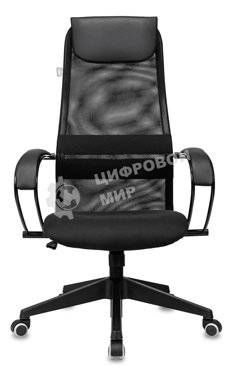 Кресло руководителя Бюрократ CH-607 TW-01 черный, сетка/ткань с подголов. крестовина пластик