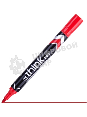 Маркер перманентный Deli Think EU10040, круглый пишущий наконечник, 2мм, красный