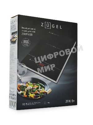 Плита настольная электрическая ZUGEL ZIHF61B чёрный, 2 кВт, индукция, конфорки - 1, стеклокерамика, сенсор