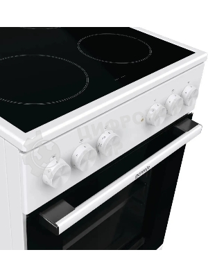 Плита электрическая Gorenje GEC5A41WG белый, конфорок 4 электрических, духовка 62 л, 50 см x 85 см x 59.4 см