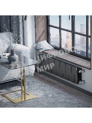 Радиатор биметаллический Royal Thermo PianoForte 200 черный- 14 секц.