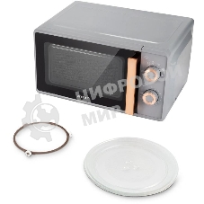 Микроволновая печь Vitek VT-MW1920 серый/золотистый, 20 л, 700 Вт, переключатели — поворотный механизм