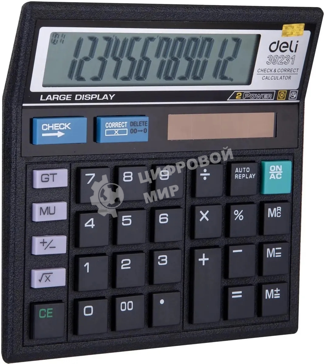 Калькулятор настольный Deli E39231 черный 12-разр.