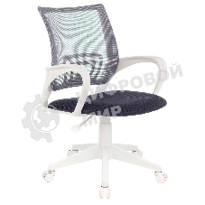 Кресло компьютерное Бюрократ CH-W695NLT TW-04 TW-12 темно-серый, сетка/ткань, крестовина пластик, пластик белый