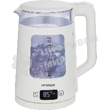 Чайник электрический Hyundai HYK-G9407 1.7л. 2200Вт белый корпус: стекло