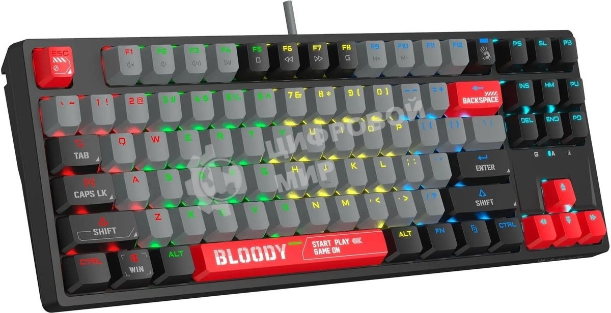 Клавиатура проводная A4Tech Bloody S87 Energy USB черный/красный