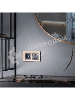 Рамка WERKEL на 2 поста (шампань,стекло) W0021111