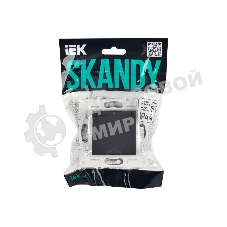 Розетка 1-м IEK SKANDY SK-R11G 16А IP44 с заземл. защ. штроки с крышкой графит SK-R16-16-44-K53