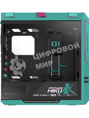 Корпус ASUS ROG Strix Helios II GX601S Hatsune Miku Edition Black, Full-Tower, чёрный, 4 x 140 мм