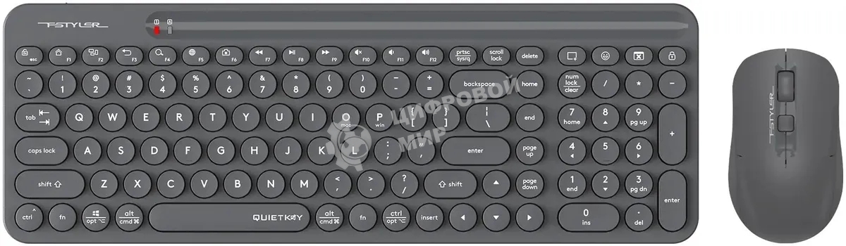 Комплект клавиатура + мышь A4Tech Fstyler FG3300 Air2 клав:серый мышь:серый USB беспроводная slim Multimedia