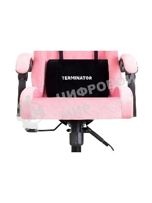 Кресло Knight Terminator розовый, велюр, 120 кг, механизм качания