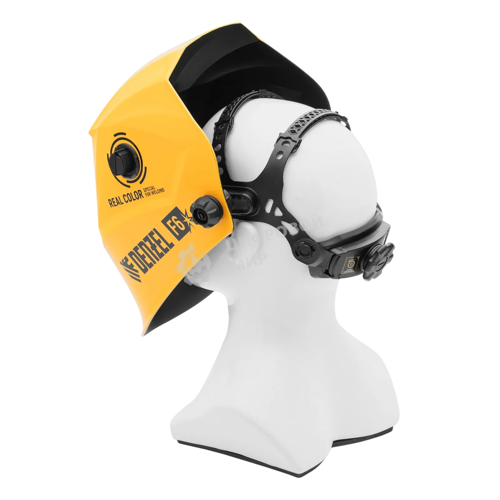 Щиток защитный лицевой (маска сварщика) Denzel F6, см. окно 93х43, Real Color, DIN 5-8/9-13