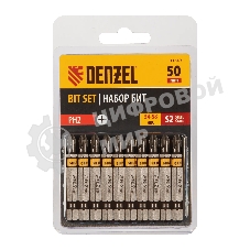 Набор бит Denzel PH2х50, сталь S2, шестигранный профиль, 10 шт.
