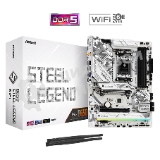 Материнская плата ASRock B650 Steel Legend WiFi, AM5, AMD B650, 4xDDR5, 4xSATA, 3xM.2, 1xPCIe 5.0 x16, 1xPCIe 3.0 x16, 1xPCIe 4.0 x1, 1xHDMI, 1xDP, 1x2.5Gb LAN, Wi-Fi 6E, Bluetooth 5.2, 1xUSB-C 20Gbps, 1xUSB-A 10Gbps, 4xUSB-A 5Gbps, 4xUSB-A 2.0, 2x3.5 мм, 7.1, ATX