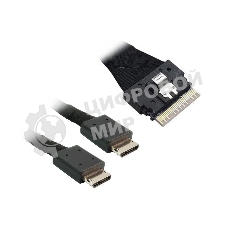 Кабель Amphenol RSL74-6658 Slimline SASx8 (SFF8654) -to- 2x OCuLink x4 (SFF8611), 1M, (аналог Broadcom 05-60001-00) 100