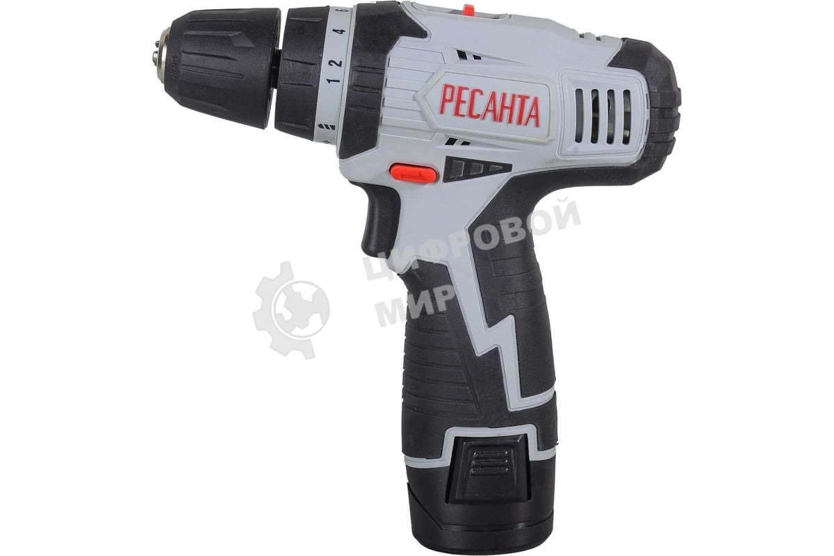 Дрель-шуруповерт аккумуляторная Ресанта ДА-12-2Л 75/14/1, Аккумуляторная, 12В