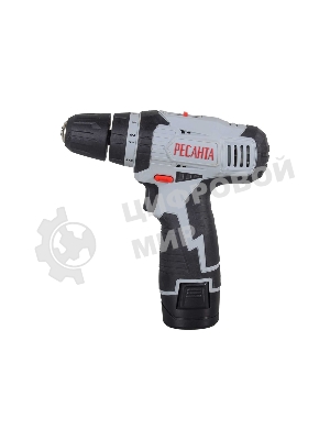 Дрель-шуруповерт Ресанта ДА-12-2Л, 12 В, 2 Ач, 40 Нм, щеточный