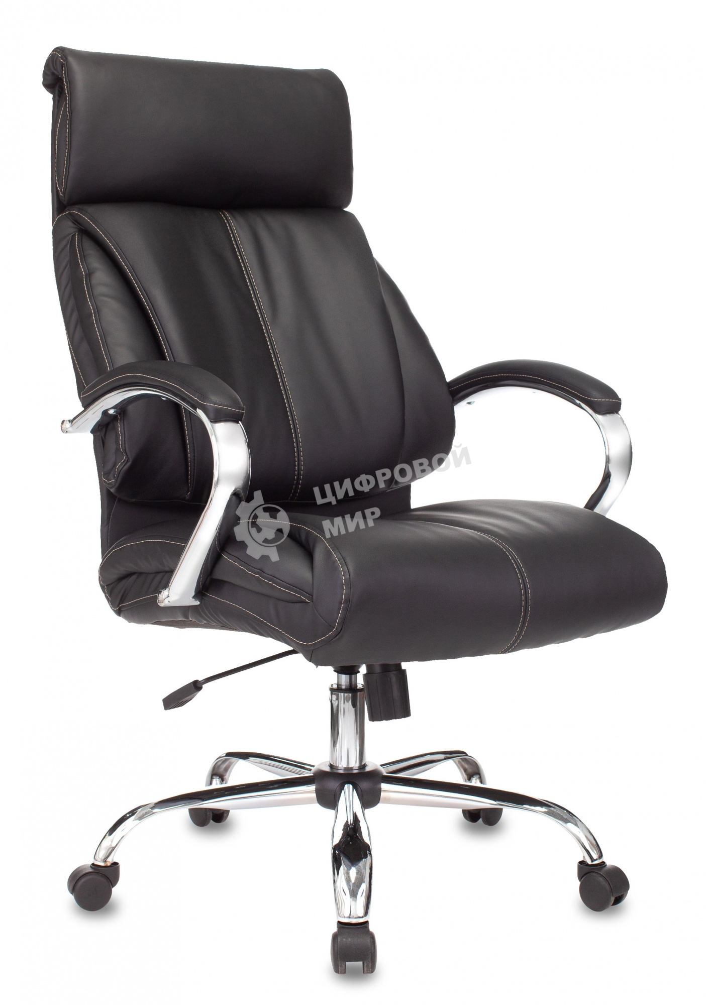Кресло руководителя Бюрократ T-9904NSL Leather Venge Black черный, искусственная кожа, крестовина металл хром