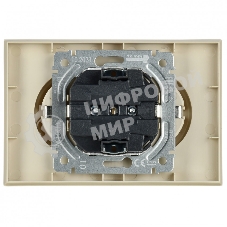 Розетка 2-местная IEK BRITE РС12-3-БрКр (BR-R21-16-K10-F) с заземлением, без защитных шторок, 16А в сборе, бежевый