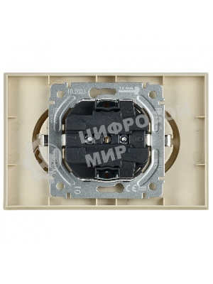Розетка 2-местная IEK BRITE РС12-3-БрКр (BR-R21-16-K10-F) с заземлением, без защитных шторок, 16А в сборе, бежевый