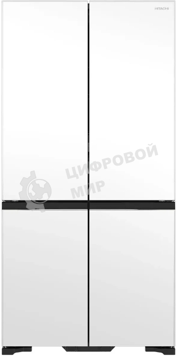 Холодильник Hitachi R-WB720PUC1 GPW белый стекло трехкамерный 357/103л морозилка снизу, No Frost, Side by Side