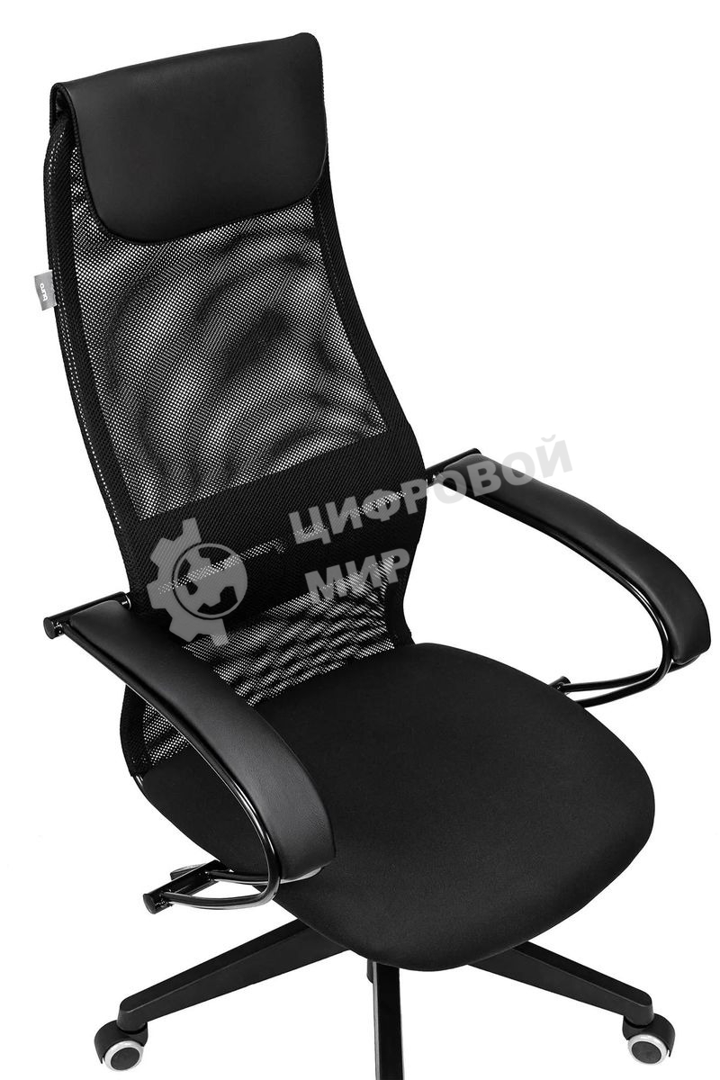 Кресло руководителя Бюрократ CH-607 TW-01 черный, сетка/ткань с подголов. крестовина пластик