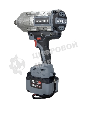 Аккумуляторный гайковерт бесщеточный ударный ProfiPower T-2000N (Li-ion-1шт, 6.0А·ч, 2000Нм, адаптер переходника, З/У, в кейсе)