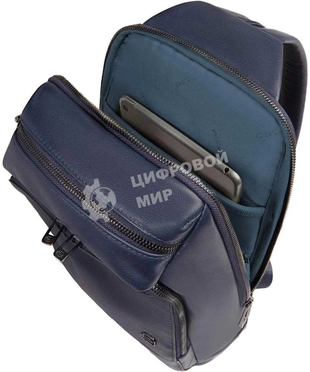 Рюкзак слинг мужской Piquadro Philip CA6790W136/BLU синий кожа