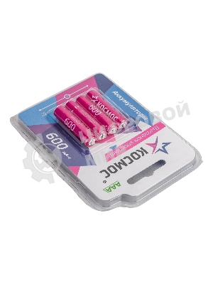 Аккумулятор AAA/R03 NI-MN 600мА.ч BP-4 (блист.4шт) КОСМОС KOCR03NIMH600mAh4BL