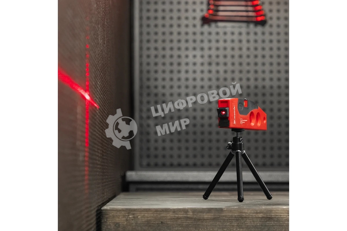 Уровень лазерный Matrix, 180 мм, 220 мм штатив, 4 глазка