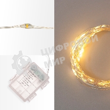 Гирлянда Neon-night Роса 20м 200 LED IP44 на батарейках 3хАА с пультом 8 режимов тепл. бел.