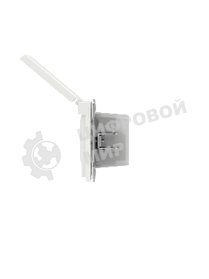 Розетка силовая, 2P+E, с з/ш, с крышкой, IP44, белая магнолия