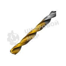 Сверло спиральное по металлу Denzel 3,2 x 65мм, Р6М5, Golden Tip, многогранная заточка, 2 шт.