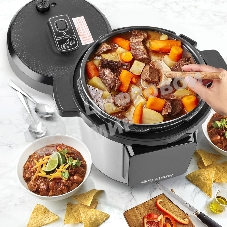 Скороварка-мультиварка электрическая Endever Vita-133 черный/стальной, 1200 Вт, 6 л, 12 авторежимов работы, книга рецептов, 2 шт/уп.