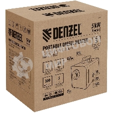 Дизельная тепловая портативная пушка Denzel Flame-5, 5кВт, 300м3/ч, непр.наг., циф. терм.