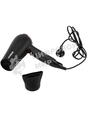 Фен Hyundai H-HDI0755 черный матовый, 2000 Вт, ионизация