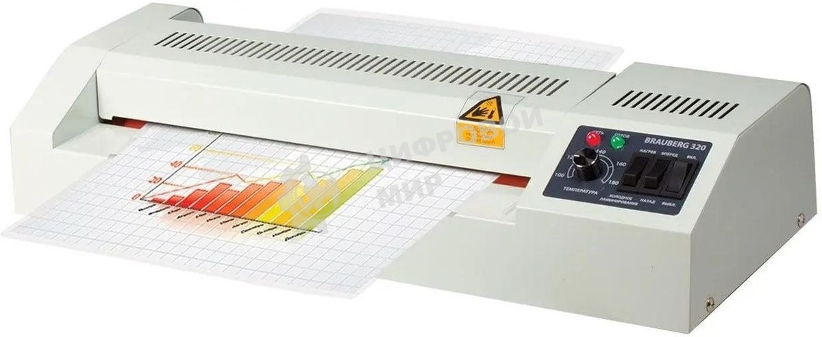 Ламинатор Гелеос FGK 320, А3, 2х250 (пленка 60-250мкм), 600 мм/мин, 4 вала, реверс, хол. ламин., регул. темп., металл. корпус, мах толщина 2мм