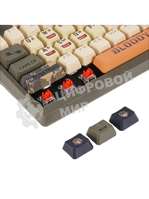 Клавиатура A4Tech Bloody S98 проводная, USB Type-A, белый/зеленый