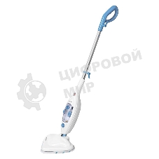 Паровая швабра Blackton Bt SM1114 White-blue, Мощность 1300 Вт, 2 в 1. Вертикальная и компактная, Резервуар для воды 300 мл, Время неприрывной работы до 20 минут, Быстрая и эффективная очистка всех типов полового покрытия: паркет, линолеум, плитка, Уничто