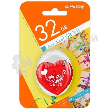 Флешка USB Smartbuy Wild Heart (SB32GbHeart), 32Gb, USB 2,0, R/W 25/15, красное Сердце