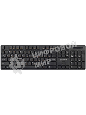Клавиатура беспроводная Gembird KBW-250, полноразмерная, 104кл, 12Fn, низкий профиль, 2.4 ГГц, черная