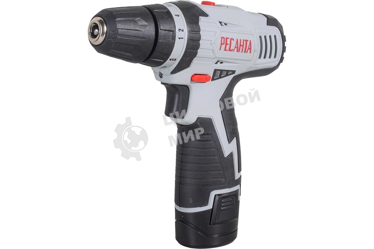 Дрель-шуруповерт аккумуляторная Ресанта ДА-12-2Л 75/14/1, Аккумуляторная, 12В