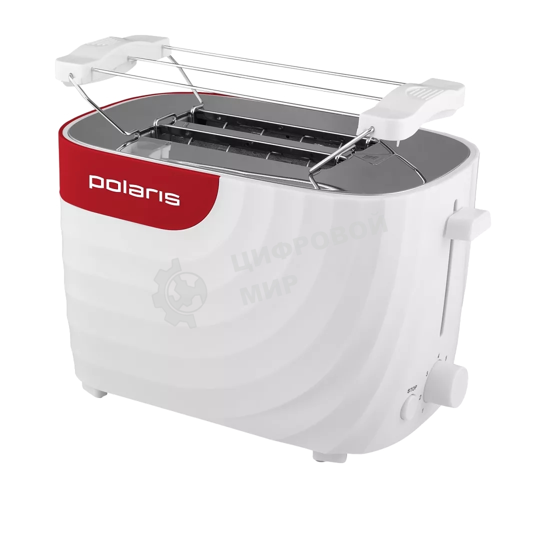 Тостер Polaris PET0720 белый-красный 700Вт