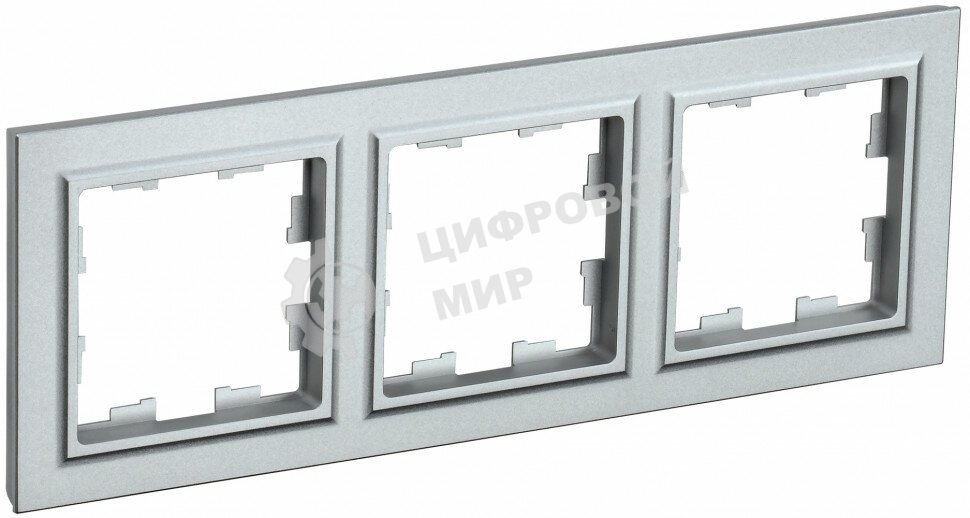 Рамка 3-местная IEK BRITE РУ-3-БрА (BR-M32-K47) алюминий