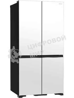 Холодильник Hitachi R-WB720PUC1 GPW белый стекло трехкамерный 357/103л морозилка снизу, No Frost, Side by Side