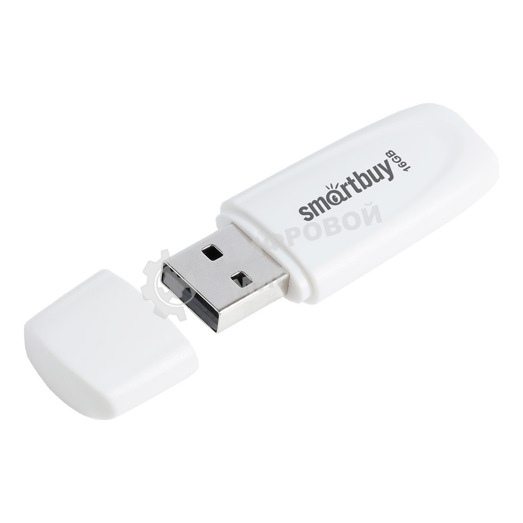 Флешка USB Smartbuy Scout White (SB016 Gb2SCW), 16Gb, USB 2.0, R/W 15/8, белый