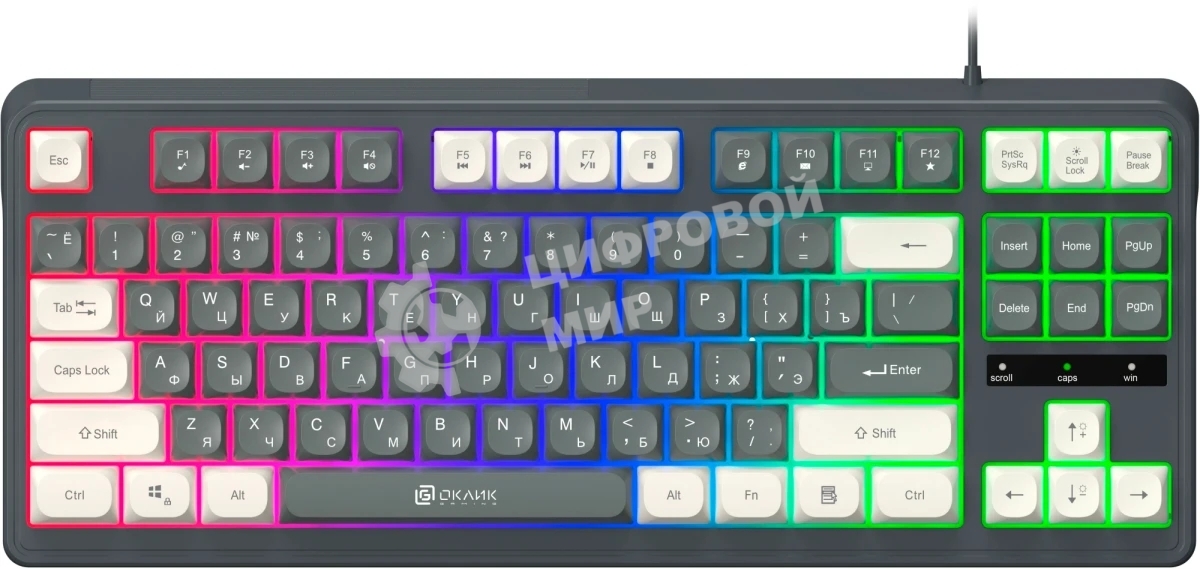 Клавиатура Oklick 711G проводная, USB Type-A, серый